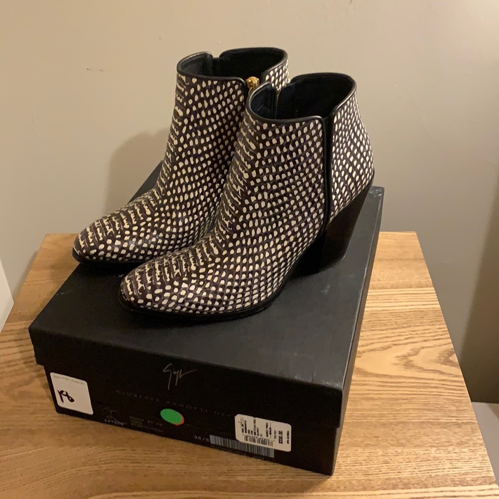 Giuseppe Zanotti Snake Print Ankle Boots